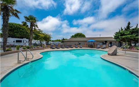 pool view of Pismo Sands RV Resort